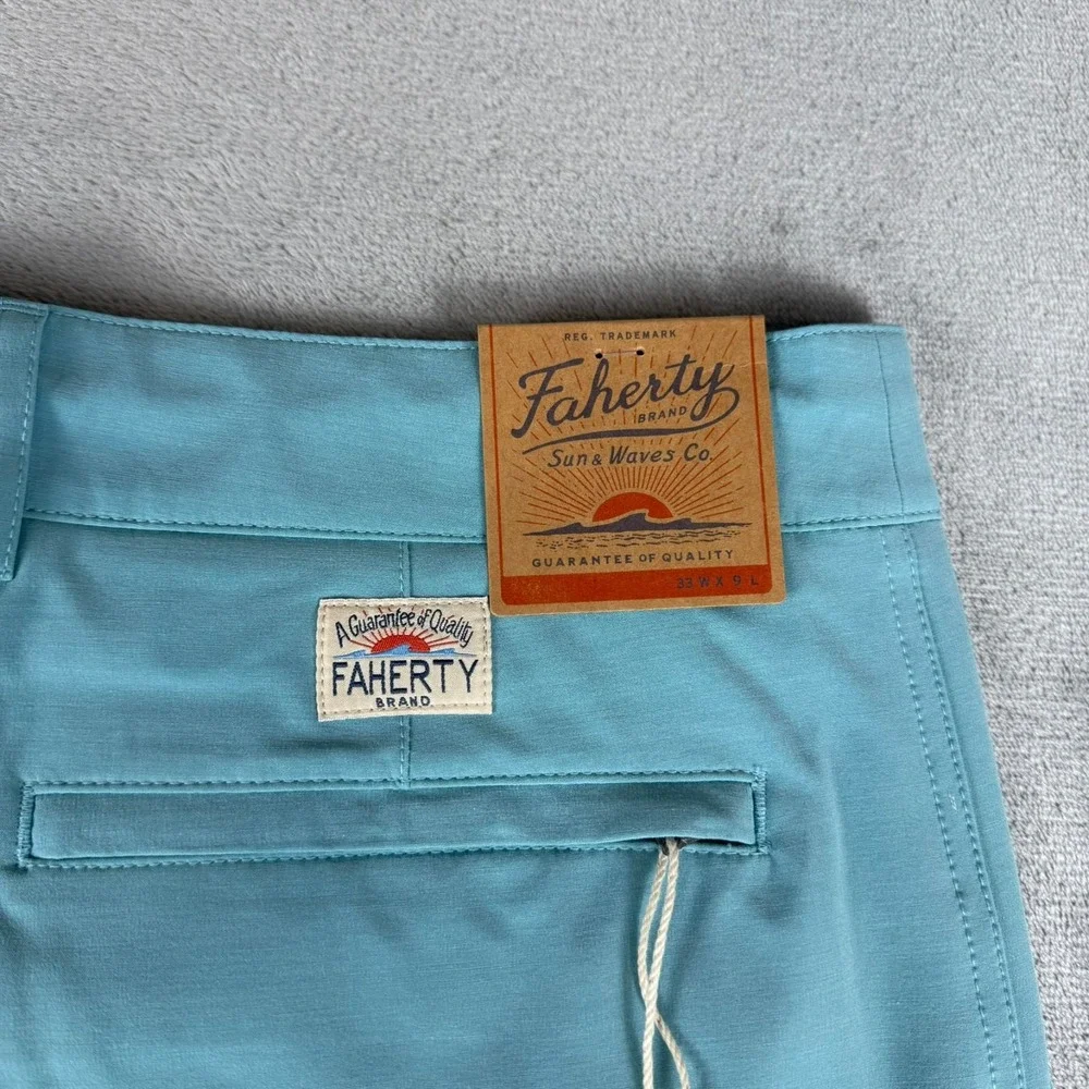 Faherty All-Day Shorts Mens 33 Turquoise Sky 9